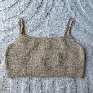 NEW Oak + Fort Knit Style Tan Crop Top Size S